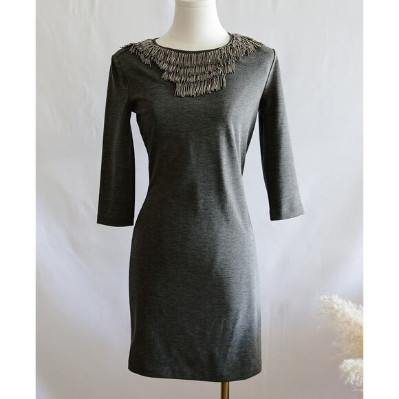 Armani Exchange y2k  metallic beaded Gray bodycon dress size S - Picture 1 of 6
